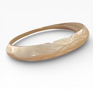 Carved Mother of Pearl Floral Bracelet